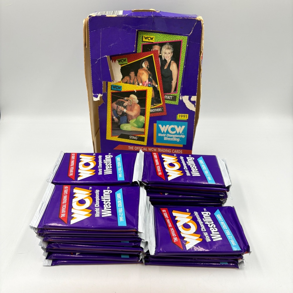 Impel WCW Trading Card Wax Pack Box 35 Packs Purple Good 1991 Sealed Packs